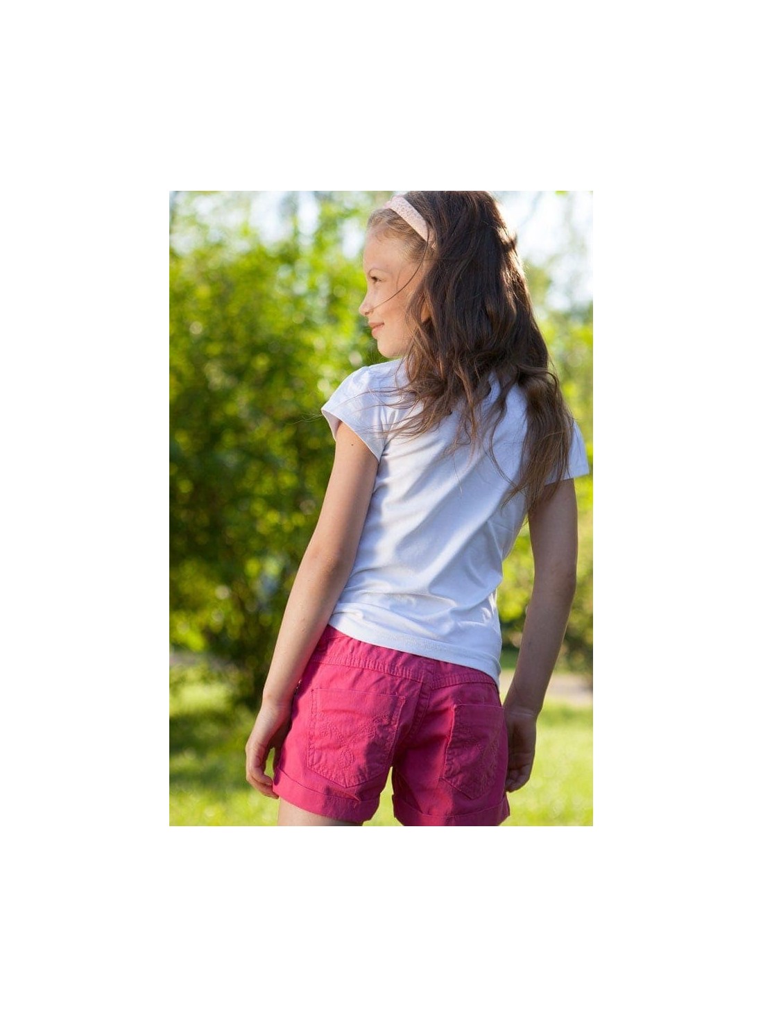 Pantaloni scurți pentru fete magenta DZ6015 - Magazin online - Boutique